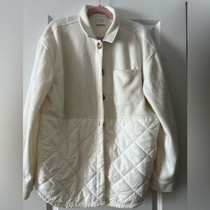 Z Supply White Fleece Quilted Jacket